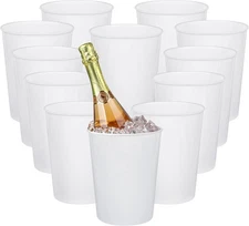  12-Piece Party Ice Bucket Set, Plastic Wine Cooler 