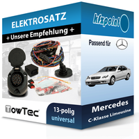 Towtec E-Satz 13Polig Universell Passend für Mercedes C-Klasse Limousine FP