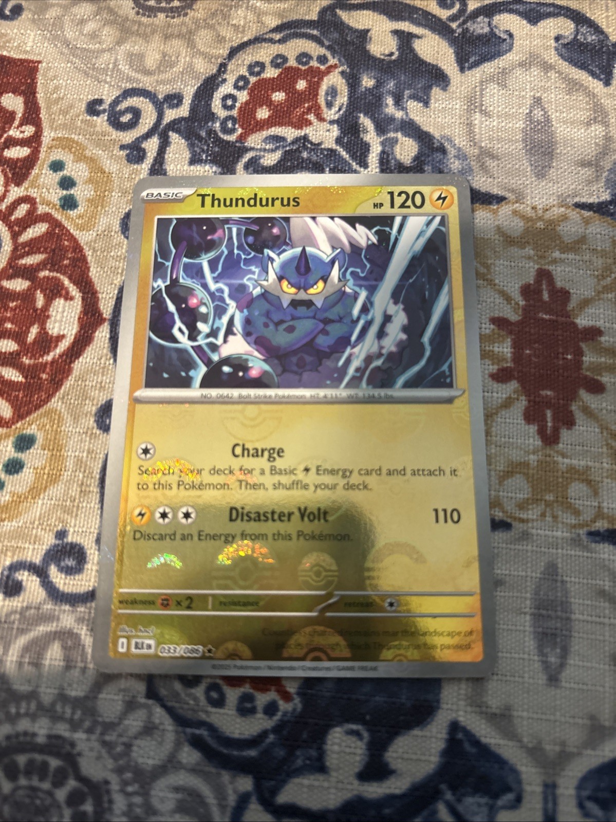 Thundurus Poke Ball Pattern Pokemon Rare SV: Black Bolt BLK 033/086 NM