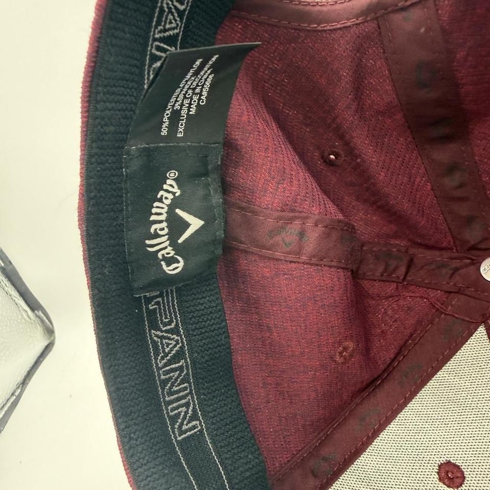 Callaway Golf Cap Mens Adjustable Maroon Waffle Knit Structured Hat ...