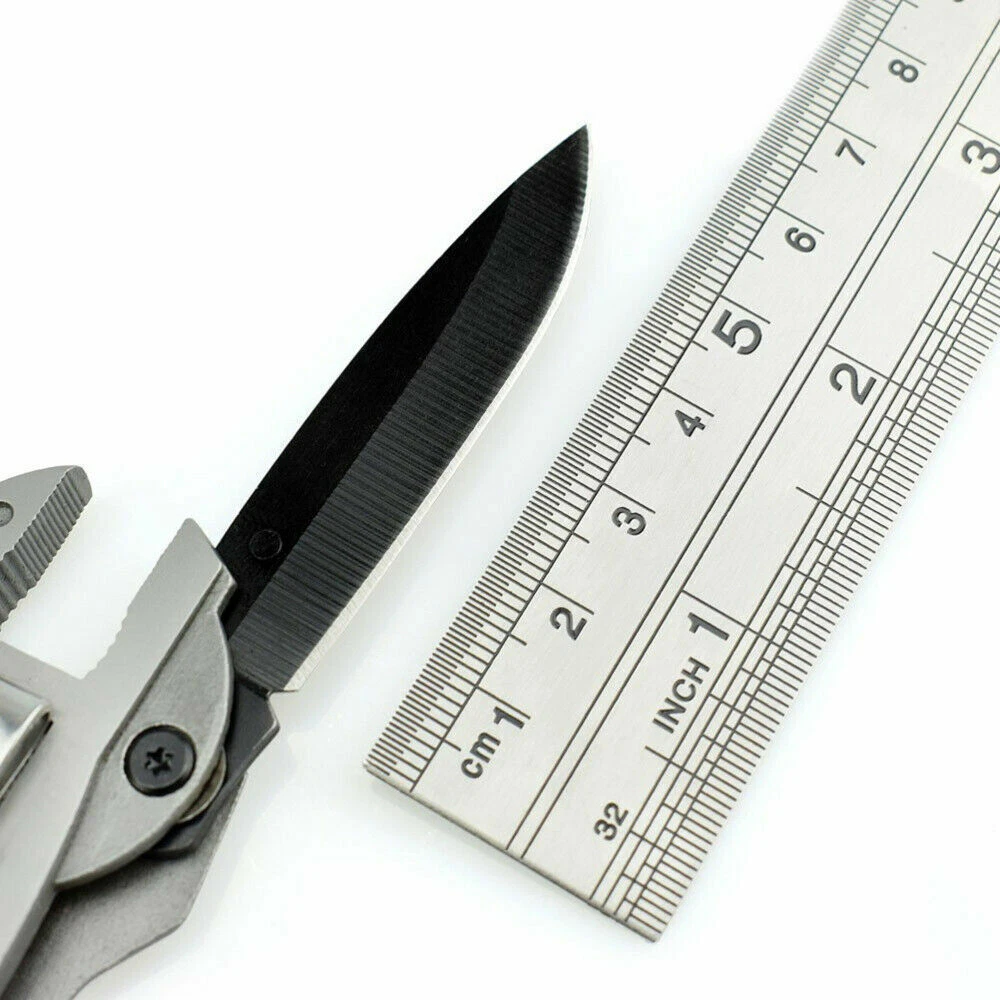 Multi Tool Set Adjustable Wrench Pliers Knife Jaw Screwdriver Foldable Survival