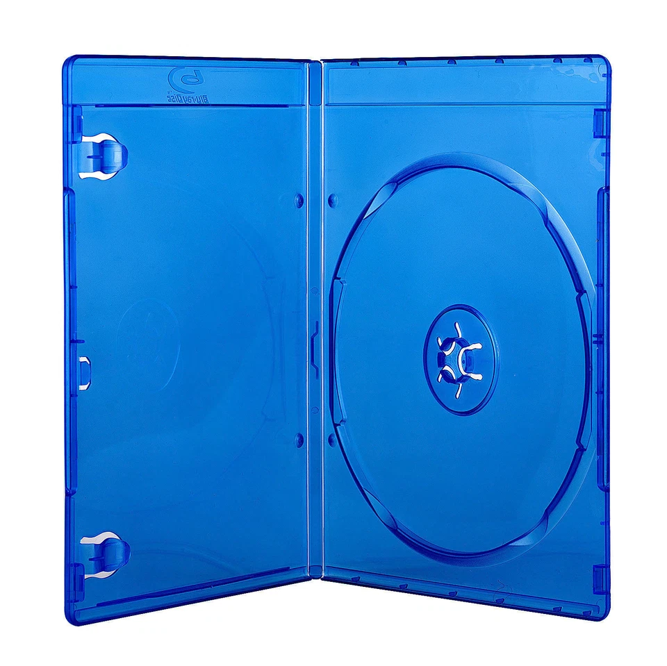 5件装DVD CD BD盒存储电影光盘7毫米塑料蓝色支架透明保护套 — 第 3/4 张图片