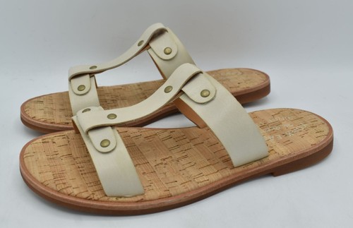 Kork Ease Womens Size 8 Basel Cream Full Grain Leather T-Strap Open Toe Sandals