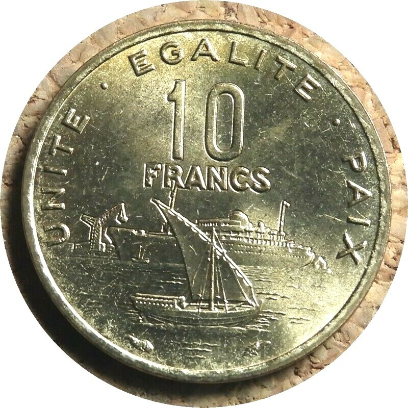 elf Djibouti 10 Francs 1983 Ships