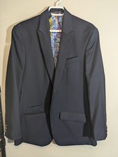 Robert Graham Men's 100 Wool Sport Blazer Navy Blue Colourful Size 40R