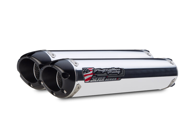 2009-2014 R1 Two Brothers Silver Slip On Exhaust Polished Yamaha
