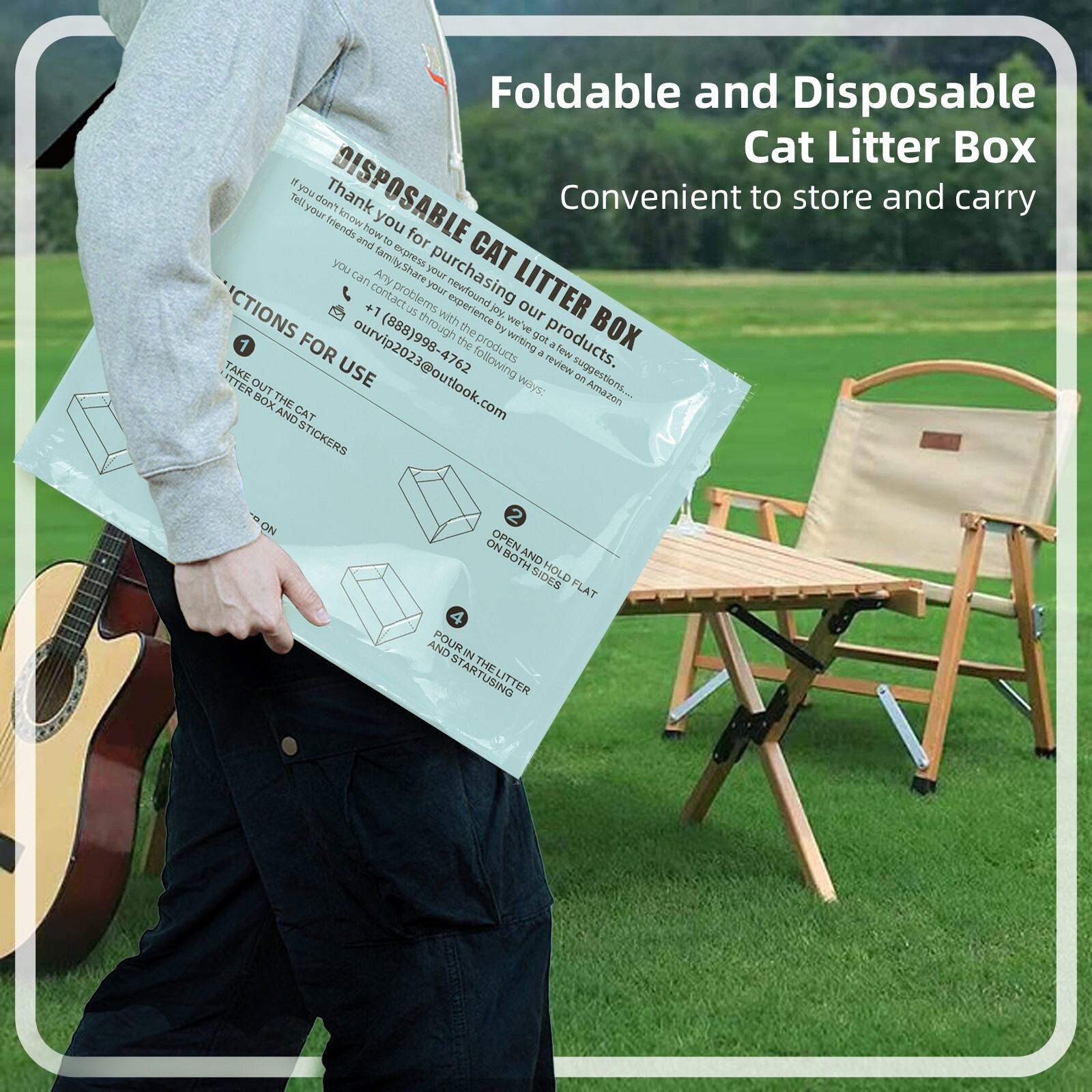 Cat Litter Travel Boxes Disposable Litter Boxes for Cats Foldable