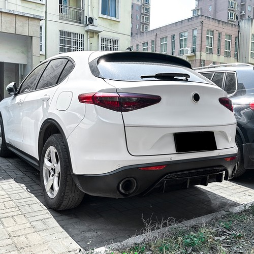 Car Rear Bumper Diffuser Lip Kit For Alfa Romeo Stelvio 2017-2024 2019 Black 1PC - Picture 7 of 8