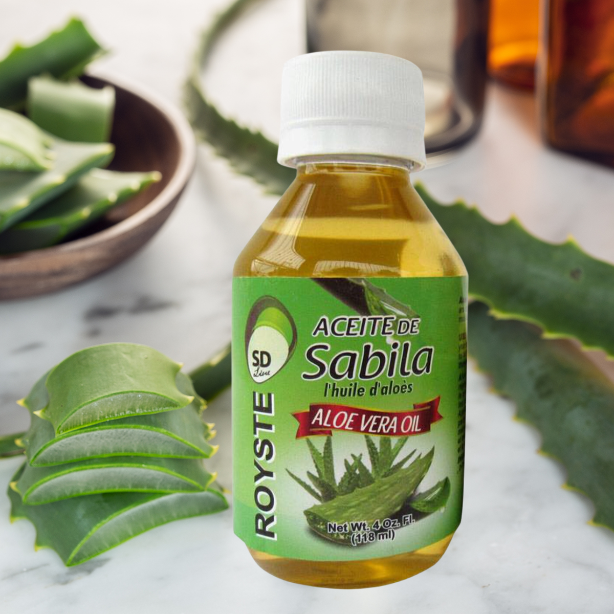 Royste Aceite de Sabila (Aloe Vera Oil) Hidratante para Cabello Maltratado  4 oz