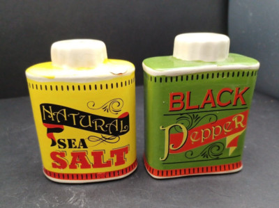 Ceramic ''Antique'' looking Salt Pepper Shakers. Some crazing.