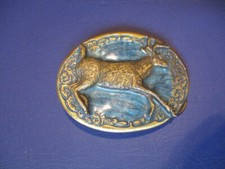 Deer in nature - colored Vintage 1981 The Great American belt buckle Co