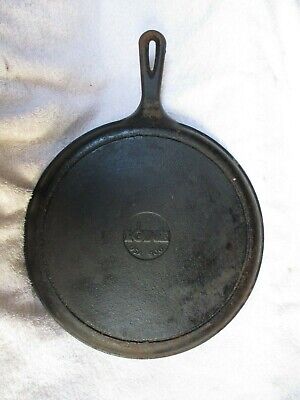 VINTAGE LODGE GRIDDLE LARGE ROUND CAST IRON GRILL PAN SKILLET 9TB USA 11