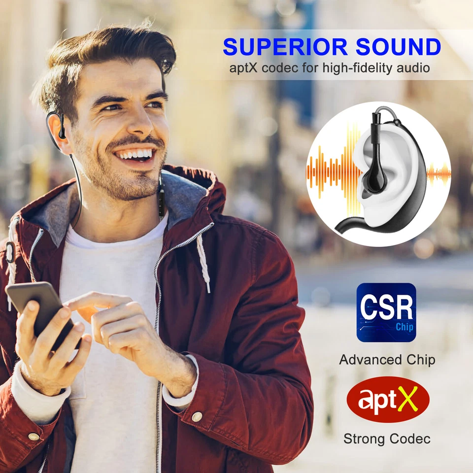 IPX3 Waterproof Original Wireless Headphones Sport Earphones Stereo Headset US - Image 4 of 4