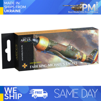 Arcus 4001 Enamel paints set FARR King Michael's Eagles 6 colors in set 10ml