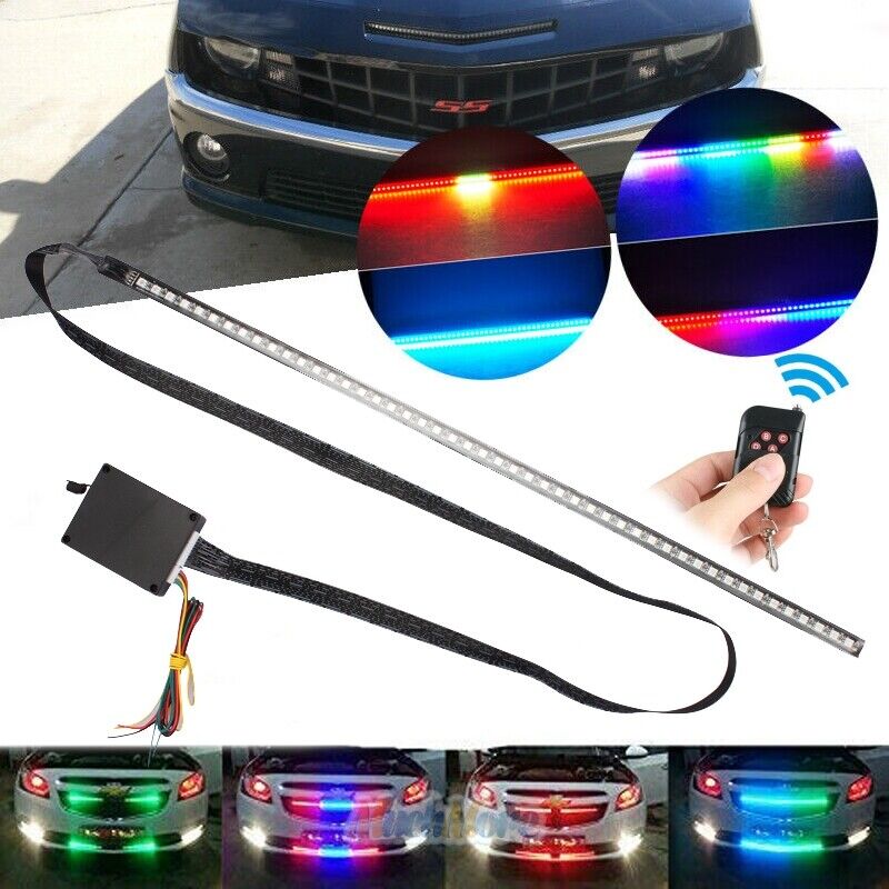 12V 48 LED RGB Knight Rider Scanner Flash Car Strobe Light Kit 22 Inch +  Remote