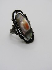 Beautiful Abalone Shell Sterling Silver 925 Ring Size 6.75 CH310