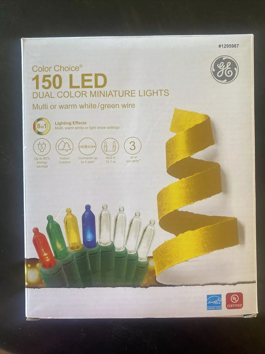150 GE Color Choice Dual Color Mini LED Lights w 8 Functions White Multi Color