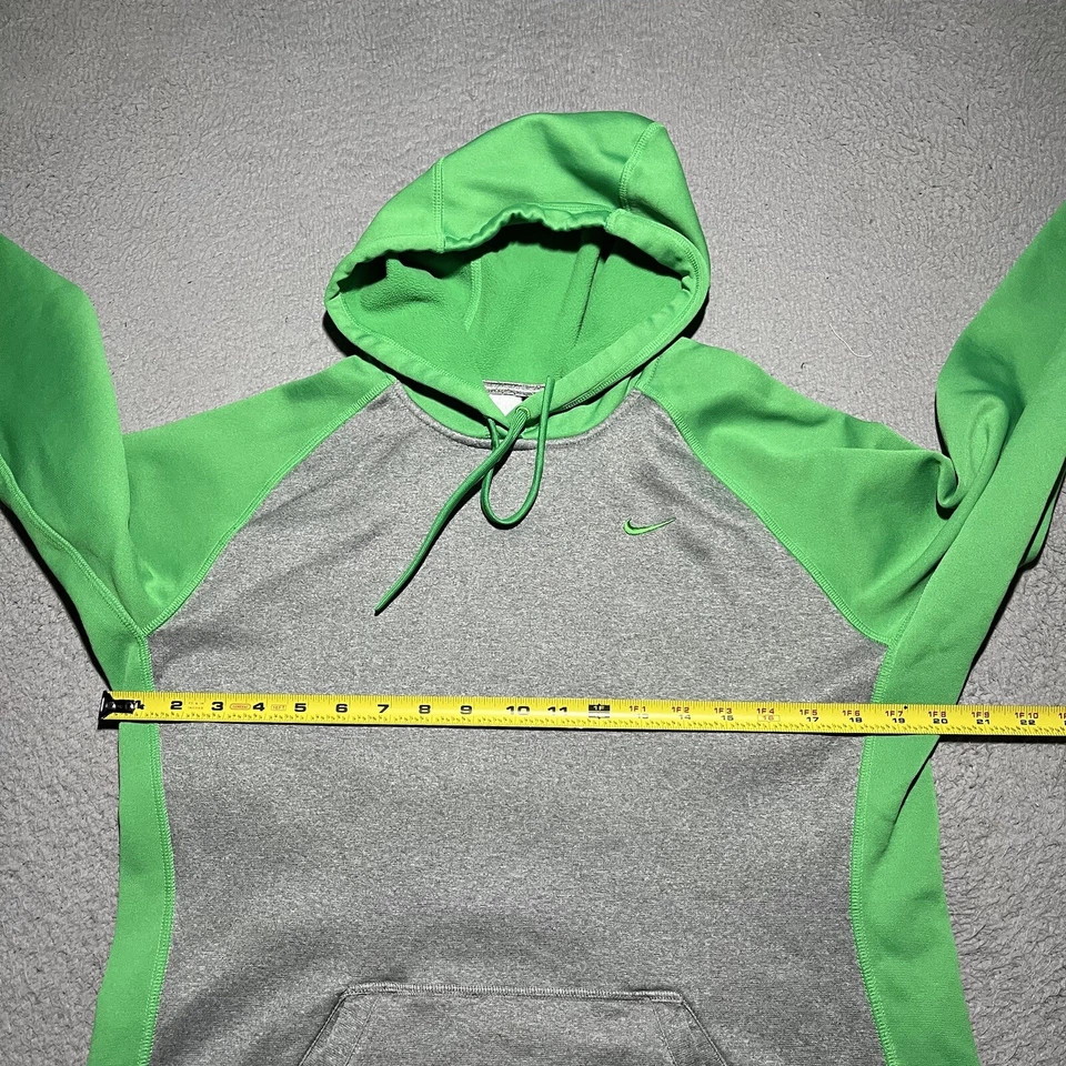耐克连帽衫女式中号Therma Fit运动衫长袖灰色绿色 — 第 4/4 张图片
