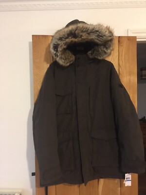 Mens Michael Kors Parka Coat Faux Fur 