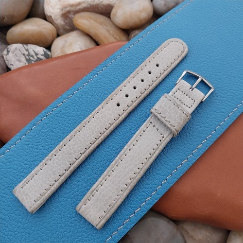 5/8 Zoll grau geschrumpftes Kalb Einzelhalter lang unbenutzt nos 1950er Jahre Vintage Uhrenarmband - Bild 4 von 5