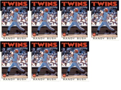 (7) 1986 Topps #214 Randy Bush Minnesota Twins Card Lot