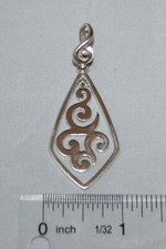 Silpada Sterling Silver Spiral Drop Open Scroll Work Pendant S1387