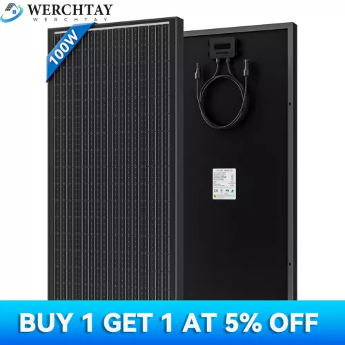 12v 100 watt solar panel monocrystalline Charging Off-Grid RV Camping Home Boat