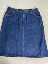 Gitano blue denim long skirt zipper close slit accent with pockets women's Sz 20