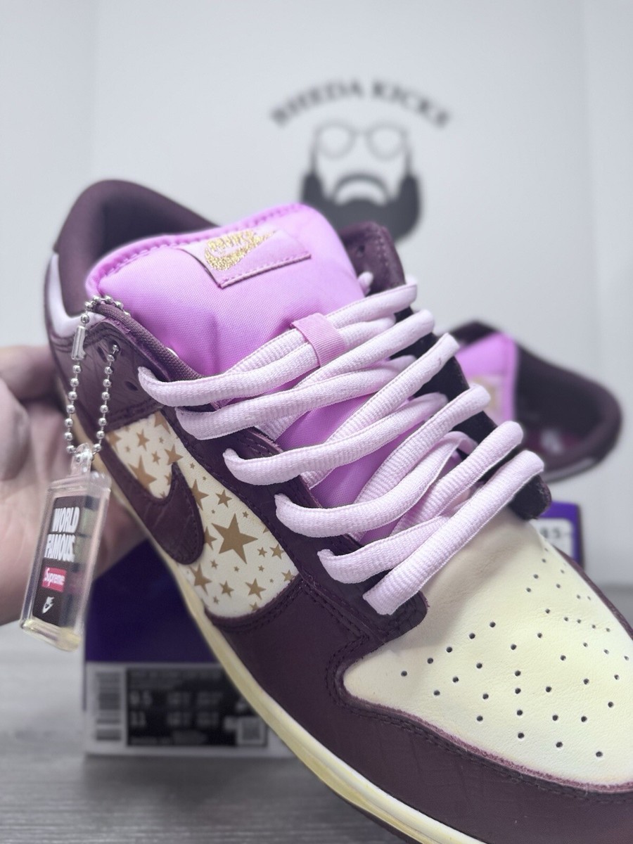 Size 9.5 Nike Supreme x Dunk OG SB QS Low Barkroot Brown DH3228