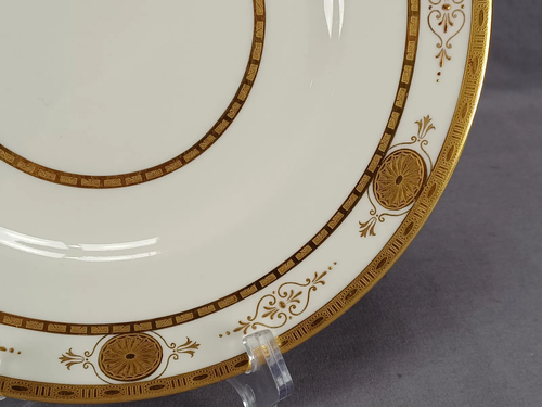 Minton Tiffany & Co Gold Encrusted & Beaded Ivory 10 1/4 Inch Plate A - Picture 4 of 8