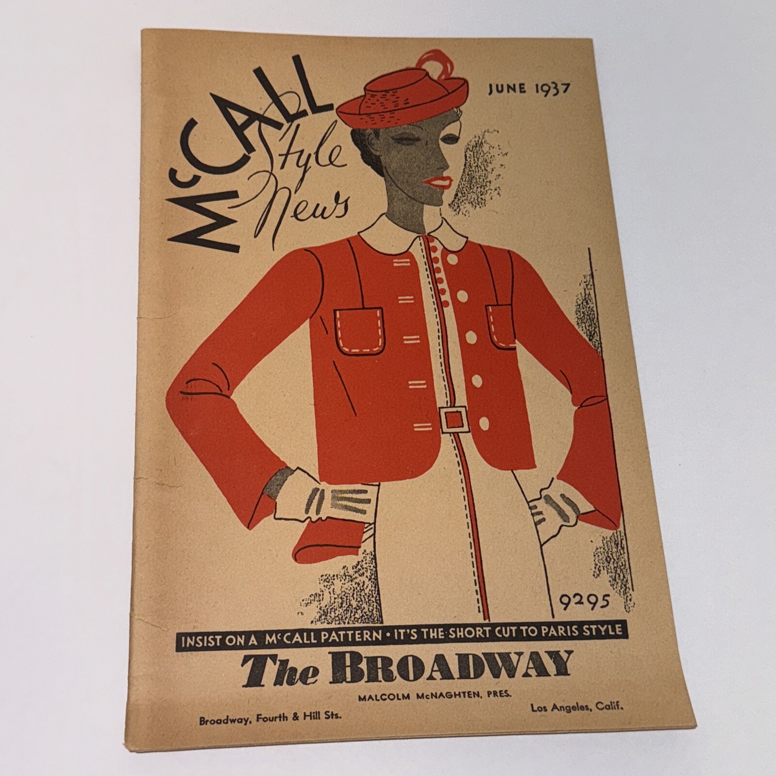 1937 McCall Style News Magazine June Broadway Clothing Paris Style Patterns*RARE