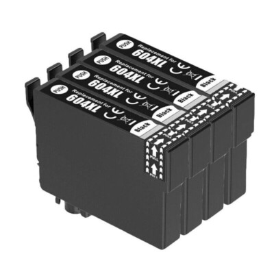 4 x Tintenpatrone für Epson XP 2200 XP 2205 XP 4200 XP 3200 604XL schwarz