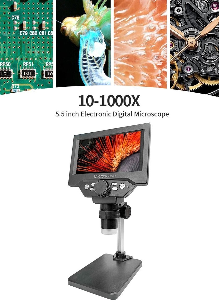 Microscopio Digitale Per Bambini Con Schermo IPS 2 Pollici – 500X-1000X, Portatile Con Luci LED, Compatibile Mac/Windows - 2