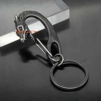 Huge Stainless Steel Skull Dragon Carabiner Wallet DIY Key Chain