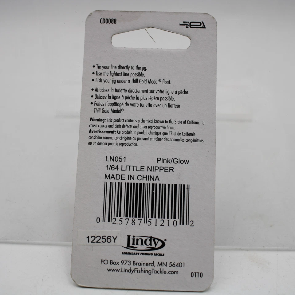 Lindy Little Nipper Jig LN051 Pink Glow Size 1/64oz - Image 2 of 3