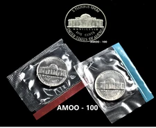 1997 P D S Jefferson Nickel Proof and 2 Uncirculated coins Mint Cello