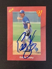 RC EDDIE ZOSKY 1991 Classic II #T25 Rookie Signed Baseball Card Auto Blue Jays