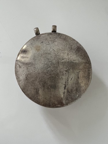 Vintage Middle Eastern Coin Metal Silver Large Pendant, Blue Stone - Picture 10 of 10