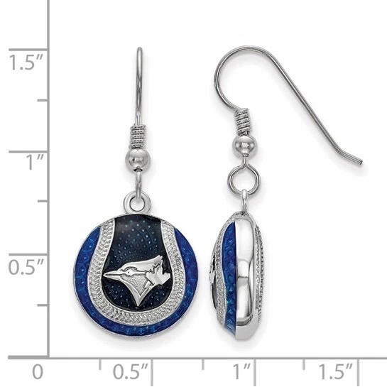 Toronto Blue Jays Enameled Baseball Dangle Earrings SS521BLU $176.90 - Image 2 of 2