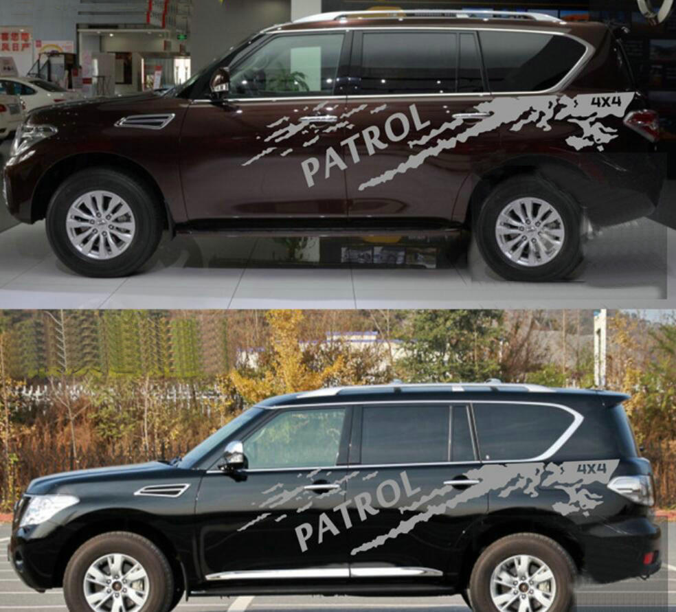 Graphic Mud Splash Stripe Car Sticker Kit For Nissan Patrol 4X4 Side