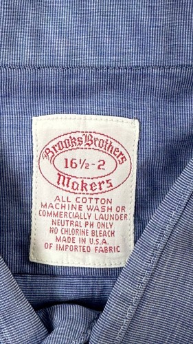 Camisa de Colección Brooks Brothers Makers Para Hombre 16.5-2 Azul Manga Larga Hecha en EE. UU. - Imagen 3 de 11