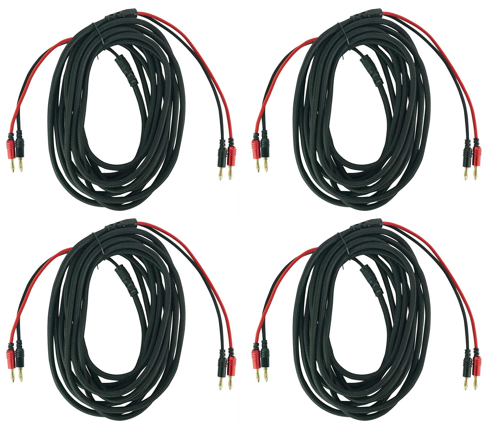 4 Rockville BN20 20-футовые кабели с оплеткой типа Банан-банан из 100 меди OFC диаметром 14 AWG с оплеткой типа Банан-банан 12590₽