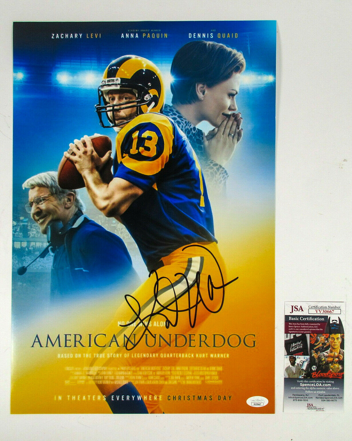 Kurt Warner Autographed Signed AMERICAN UNDERDOG 12x18 Photo EXACT Proof JSA 