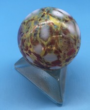 Multi Colored Glass Sphere - Cosmic Globe 4" with Triangle Frosted Glass Base.