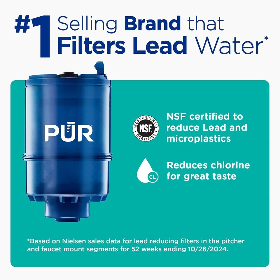 PUR PLUS Vertical Faucet Mount Water Filtration System, Lead-Reducing 2 PK - Image 4 of 4