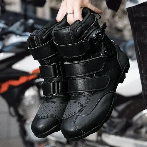 Motorcycle Racing Short Boots Leather Riding Anticollision Ankle Protective - Picture 17 of 30
