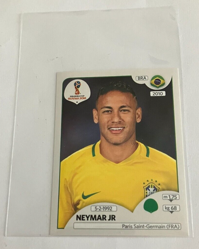 Carte Panini Coupe Du Monde Russie #25 Signée Neymar Jr. - Équipe Du Brésil, Authentifiée