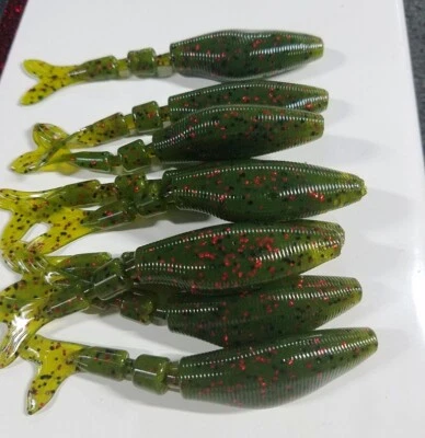 TEXJET CHATTERBAIT, BLADED JIG,SWIM JIG, TRAILER-4' WATERMELON/RED FLK 10 PAC GARLIC