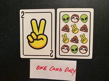 SWAP PLAYING CARD   Peace Emoji    BLACK TWO   Single Card    EMOJICONS