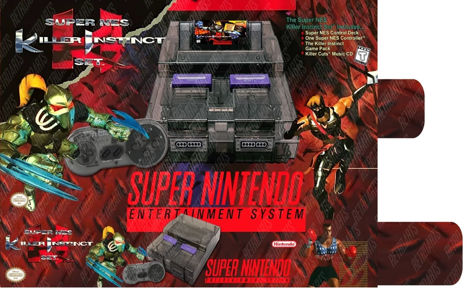 Super NES BOX - Killer Instinct Set Translucid Console - Photoshop Art To Print - Image 2 of 4